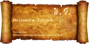 Weinwurm Izrael névjegykártya